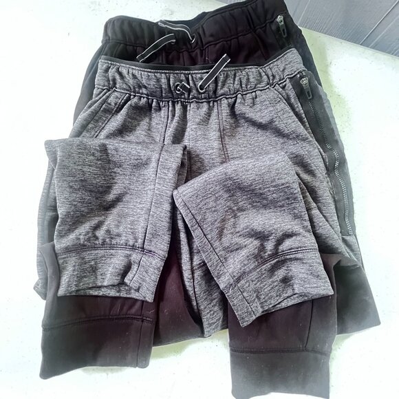Boys Jogger Pants L (10-12) Dual Pack Athletic Works DriWorks Gray & Black - Picture 2 of 14
